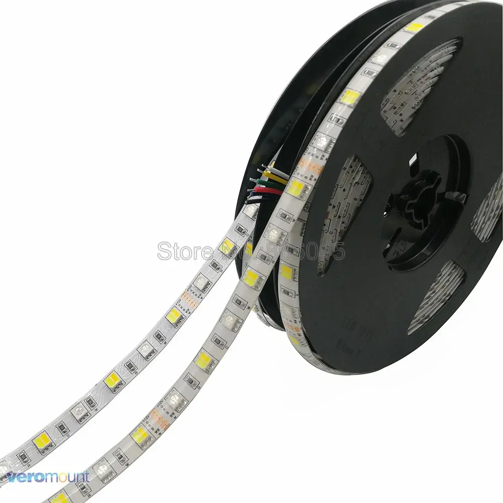 5 м 5050 Светодиодная лента RGB+ CCT RGB+ CW+ WW 2 в 1 светодиодный чип с регулируемой цветовой температурой IP20/IP65/IP67 Водонепроницаемый 12 в 24 в 12 мм