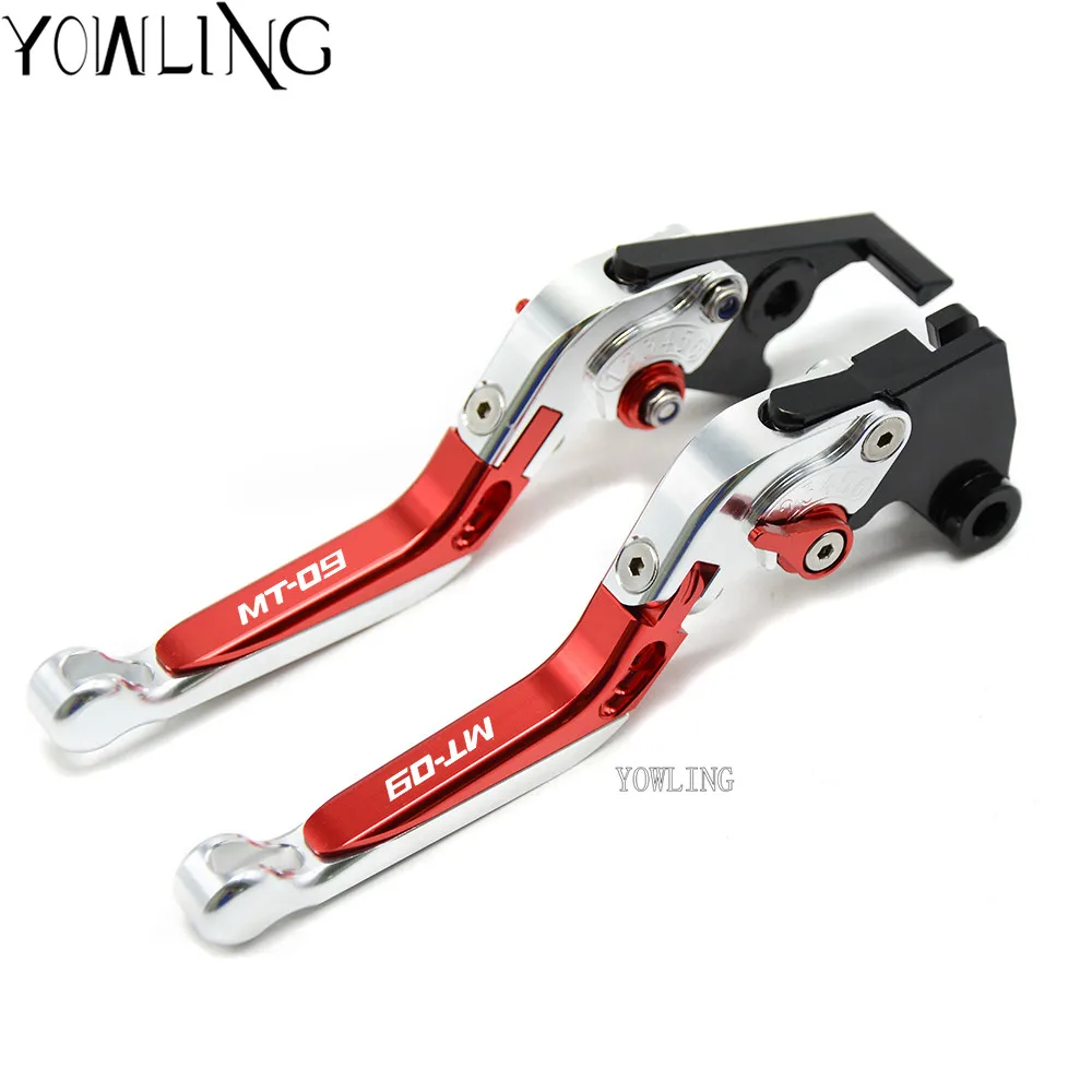 silver red silver Для YAMAHA mtsr MT09 MT 09 tractracer FZ-09 FJ-09- аксессуары для мотоциклов Складные Выдвижные Тормозные Рычаги Сцепления - Цвет: silver red silver