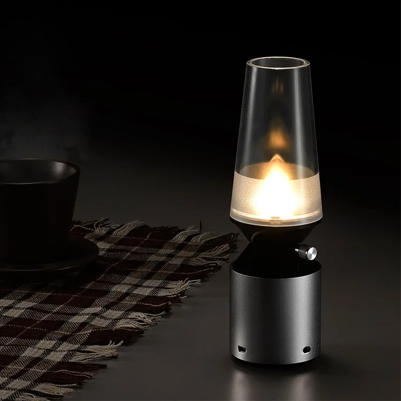 Ретро светодиодный свет USB Перезаряжаемый реагирующая на задувание керосиновой