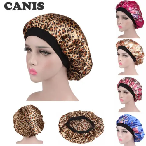 Женская атласная Кепка для ночного сна модная шапка волос Шелковый головной убор