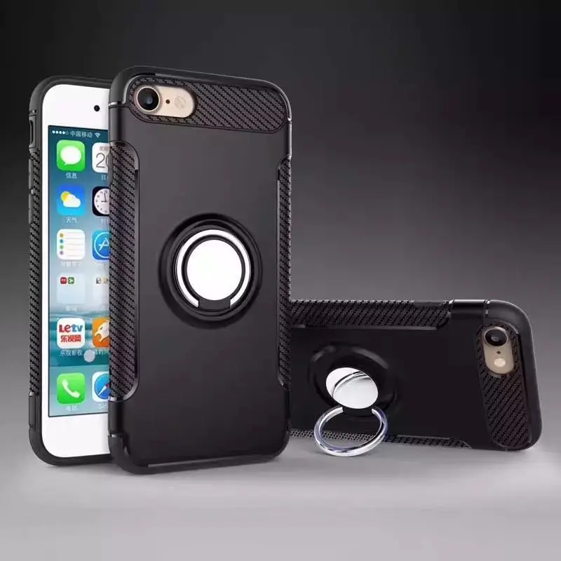 Магнит 360 Авто кольцо держатель стенд корпусе ТПУ задняя крышка для iPhone 6s 7 8 Plus X
