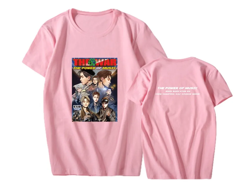 EXO 4nd THE WAR The Power of Music Loose футболка для хип хопа Top JN416 | Женская одежда