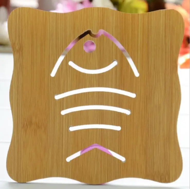 Hollow Wooden Coasters Kitchen Thickened Scald Proof Insulation Pad Mat Anti-skid Bowl #WL099 | Дом и сад