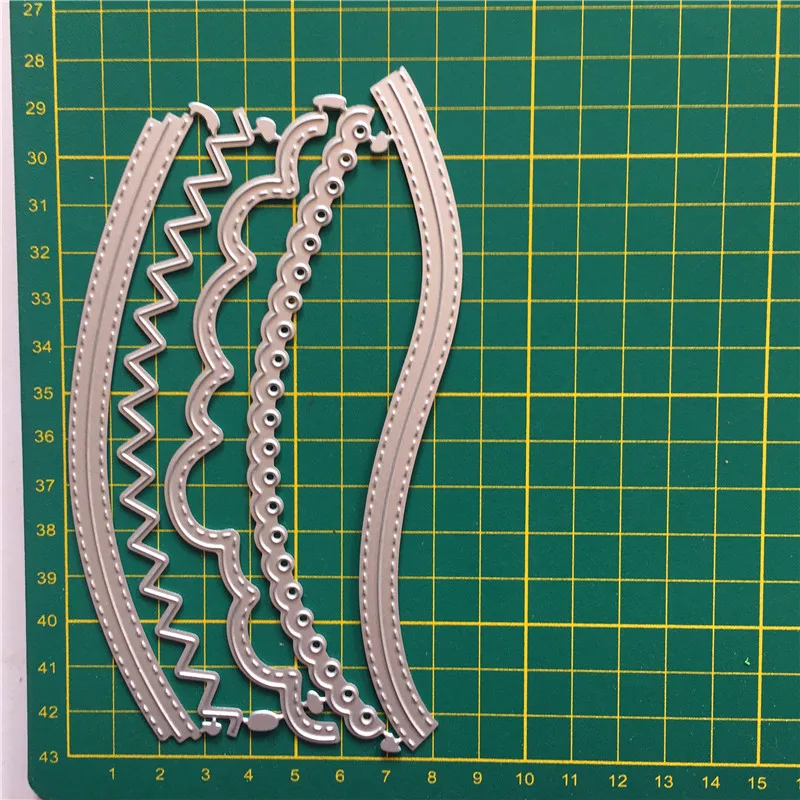 DIY Металл Сталь много старинные кружева изогнутые волнистые границы металлические режущие штампы Скрапбукинг Тиснение бумажная карта