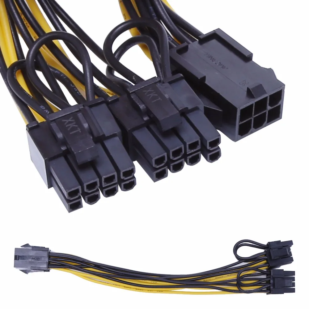 Компьютерная шина PCI E 6 Pin Женский двойной 8 (6 + 2 Pin) Мужской видеокарта Мощность