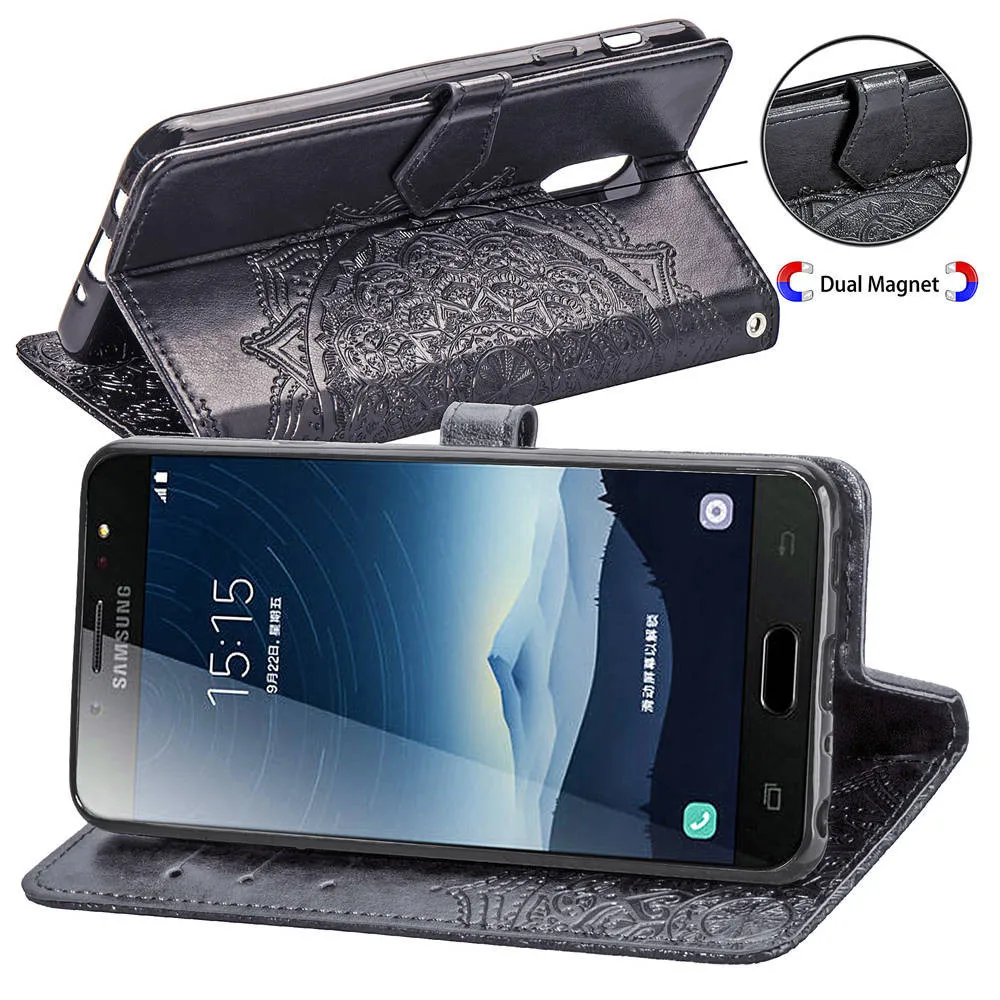 Чехол с откидной крышкой для телефона Samsung Galaxy C8/J7 Plus новый высококачественный