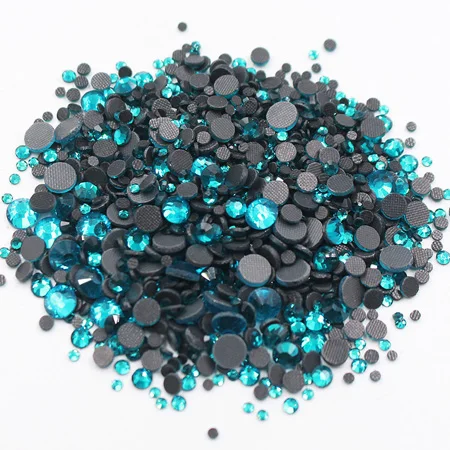 blue zircon 2500 шт./лот SS6 SS10 SS16 SS20 SS30 смешивания Размеры кристаллы и камни исправление клей для страз-обратно клейкие Стразы для одежды - Цвет: blue zircon