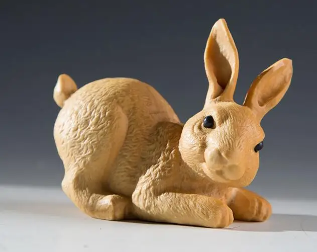 

Cute pocket rabbit yueqing yellow poplar carvings automobile ornaments handicraft gifts small home decoration statue