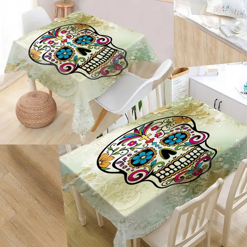 tablecloth Shunqian пользовательские череп скатерть квадратная/прямоугольная Свадебная скатерть покрытие для телевизора чайная скатерть - Цвет: tablecloth