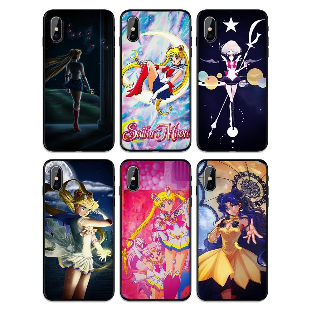 Мягкий чехол из ТПУ с японской анимацией Сейлор Мун для Apple iPhone 6 6S 7 8 Plus 5 5S SE X XS MAX XR