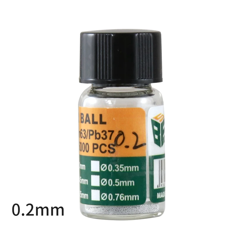 0.2mm Сварочные флюсы BGA реболлинг шарики(0,2 0,25 0,3 0,35 0,4 0,45 0,5 0,55 0,6 0,65) припоя BGA этилированного Для BGA паяльная Ремонт - Цвет: 0.2mm