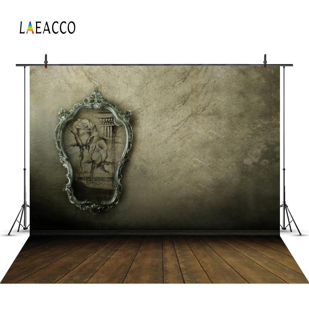 Фотофон Laeacco со старой стеной Деревянный Цветочный каркас пол Детские вечерние