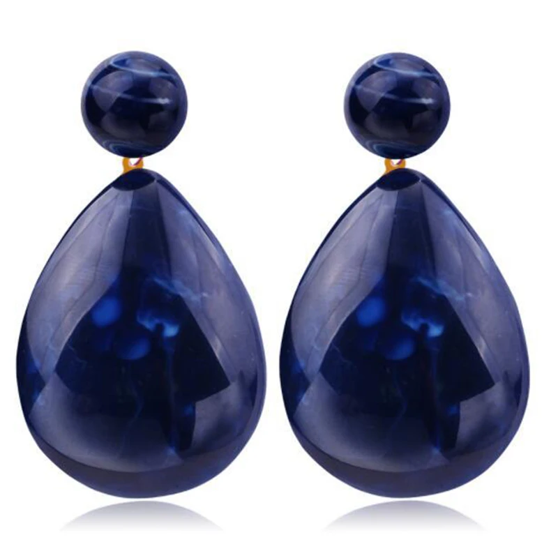 2019 NEW Vintage Big Resin Green Water Drop Earrings For Women Boho Fashion Jewelry Simple Crystal Dangle Earring Gift Hot Sale | Украшения