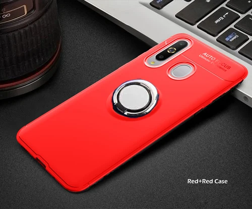 silver red Роскошный чехол для телефона с магнитным кольцом 9 цветов для samsung Galaxy A90, матовый Силиконовый чехол для Galaxy A60 A70 A80 - Цвет: silver red