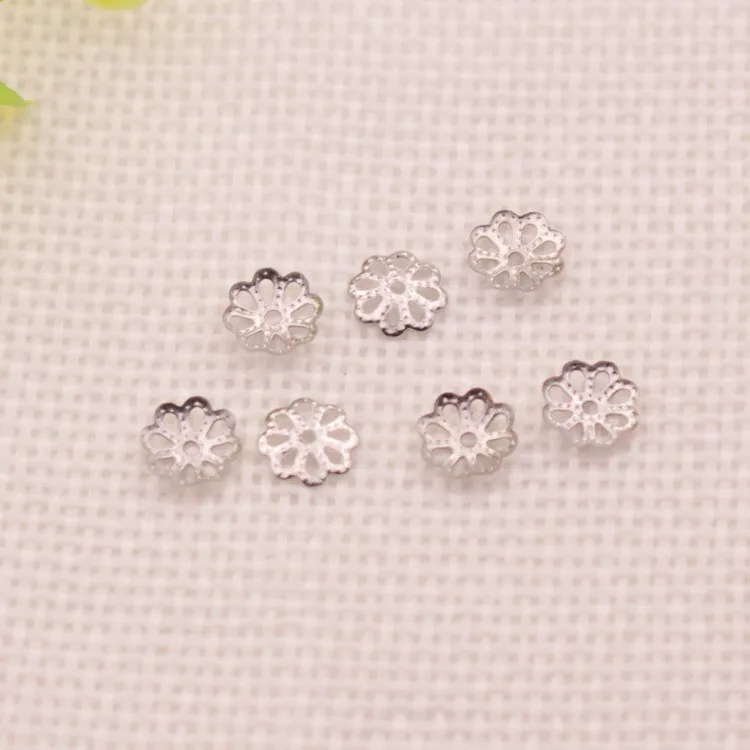 400 шт. 7 мм 24 К латунь Креста Бусины шапки кисточкой высокое качество DIY ювелирных