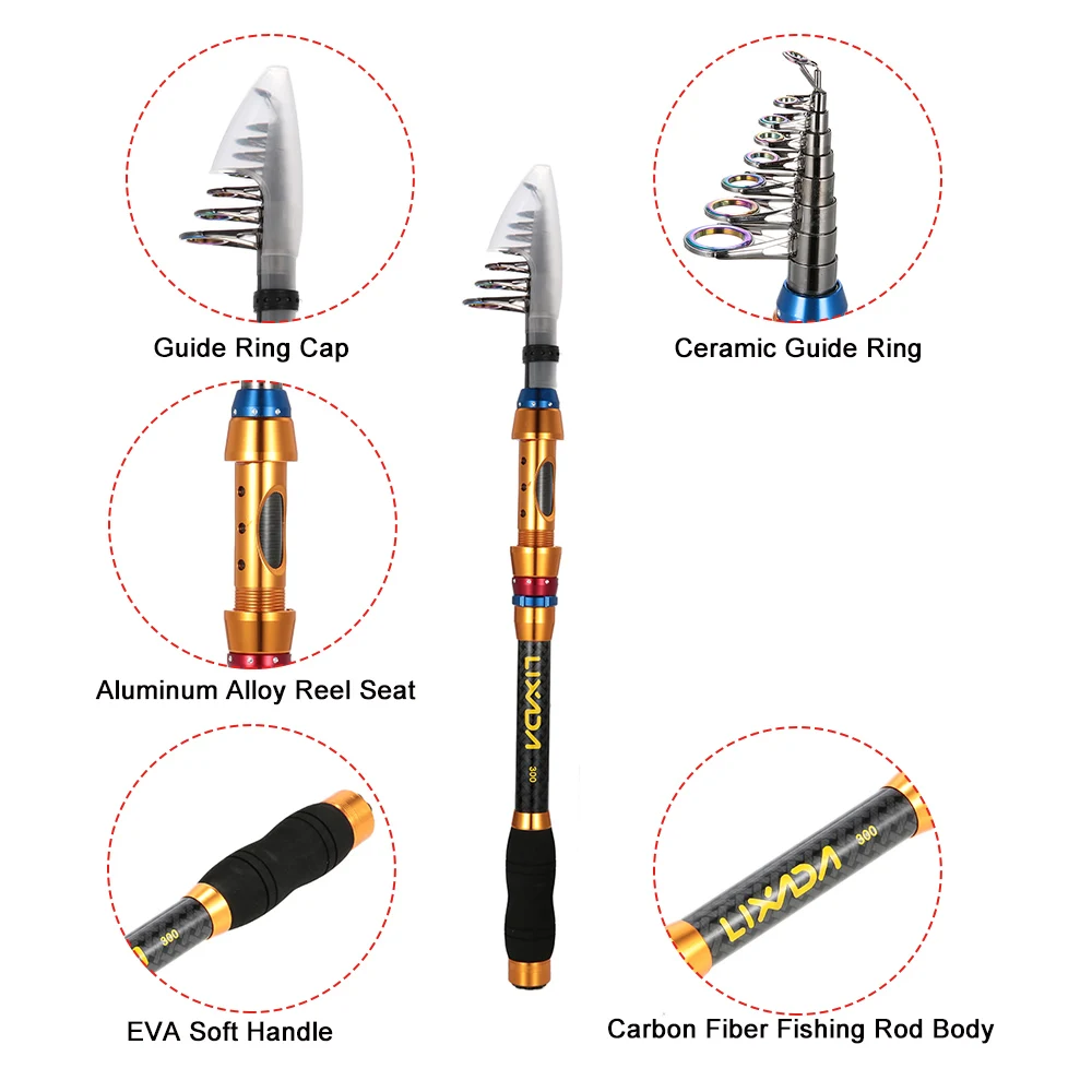 Lixada портативный набор удочек для приманки спиннинговая удочка Рыболовная