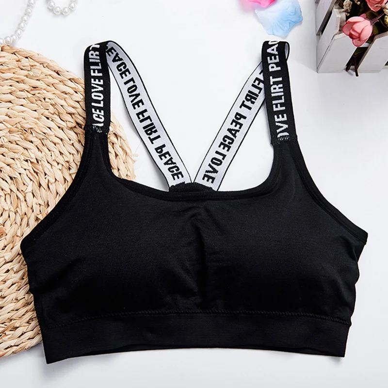 Для женщин бюстгальтер для занятия спортом Фитнес Топ Йоги черный белый пробежек