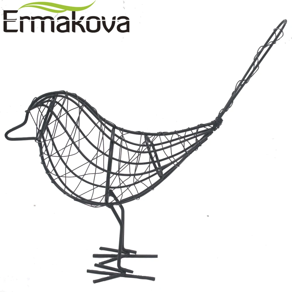 Фигурка птицы ERMAKOVA из металлической проволоки ручной работы модель украшения
