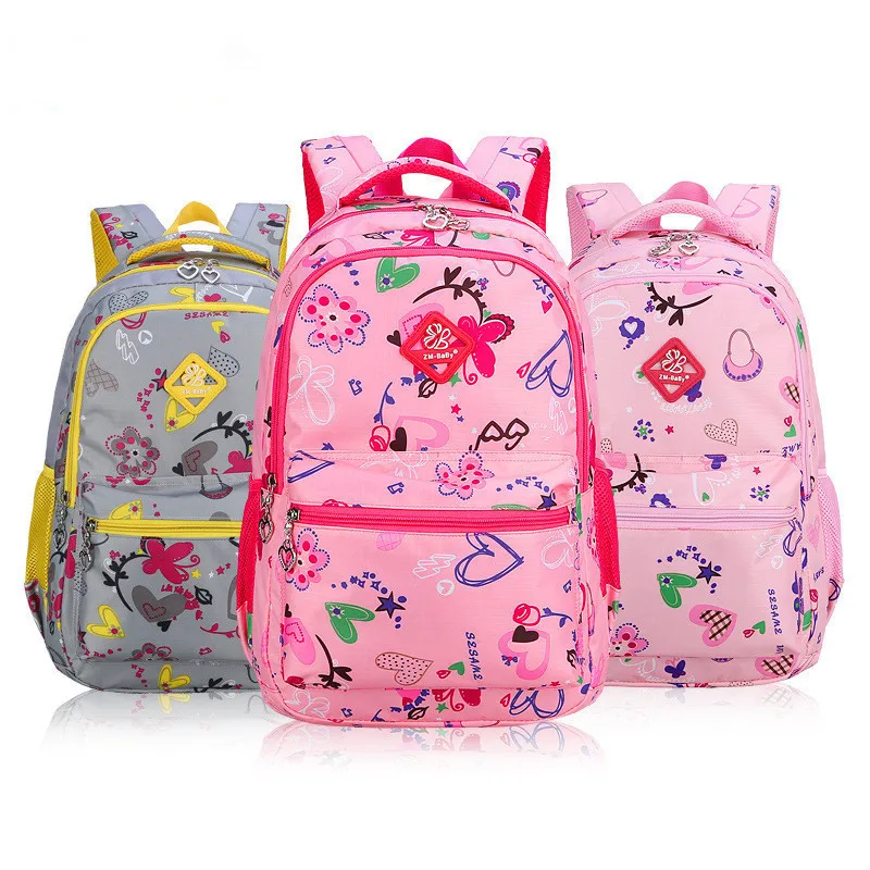 Школьный рюкзак для девочек цветок печати Водонепроницаемый 2 размера Дорожная