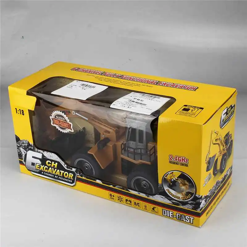 Новые поступления HuiNa Toys 1530 1/18 2,4G 6CH Rc автомобиль сплав экскаватор игрушки инженерный автомобиль с светильник звук радиоуправляемая модель машины батарея
