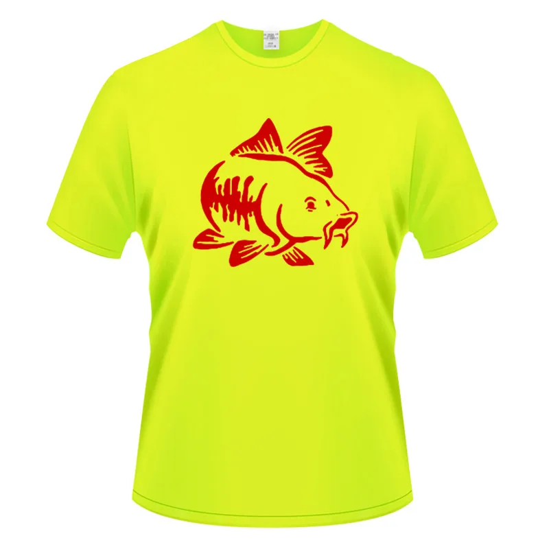 Fluorescent green Футболка с карпом, рыбой, Fishings Ruffled My Life, летняя крутая Мужская футболка с коротким рукавом, повседневные хлопковые футболки, топы - Цвет: Fluorescent green
