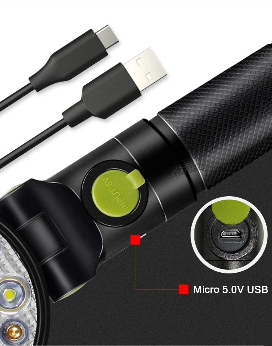 Мощный светодиодный фонарь, светильник-вспышка, usb 18650, перезаряжаемый zaklamp, красный светильник, синий светильник, белый светильник, COB, светильник-вспышка, фонарь с магнитом