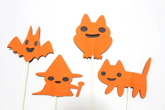 Хэллоуин жуткий призрак Сова Летучая мышь кошка кекс топперы Вечеринка девичник