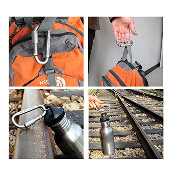 

6 pcs Aluminum Alloy D-ring Locking Carabiner Light but Strong