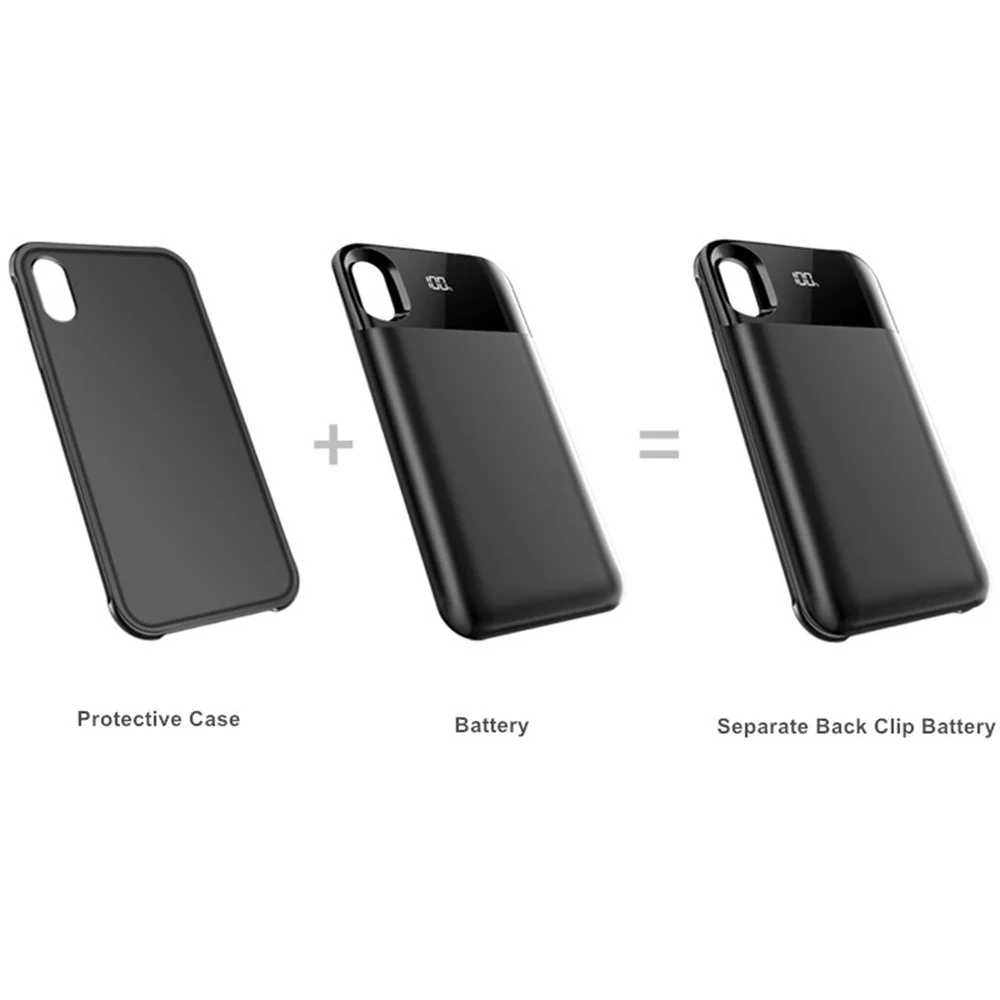 Для Iphone XR батарея чехол интеллектуальный цифровой дисплей беспроводной 5500 Mah