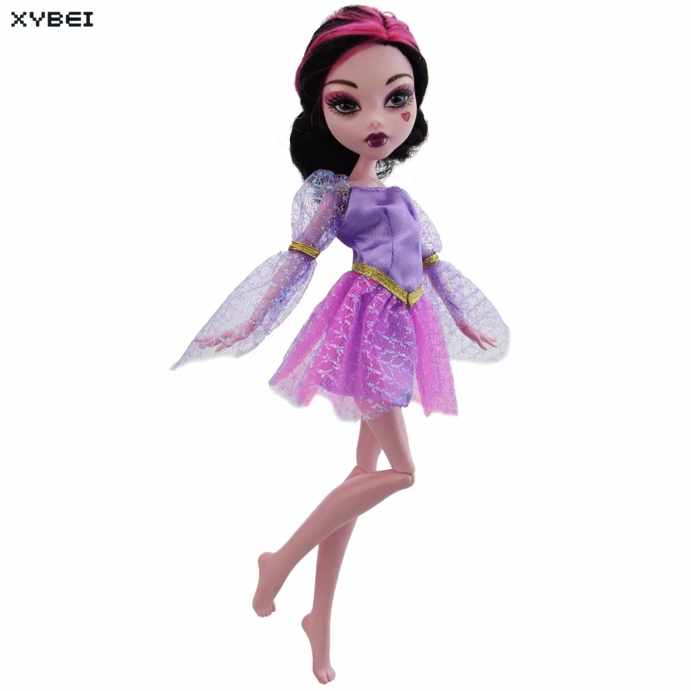 Мини платье ручной работы с длинным рукавом и юбкой|clothes for monster high|clothes dollsmonster doll