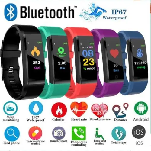 Спортивные Смарт часы браслет удобный фитнес трекер Bluetooth V4.0 новый подарок для ios