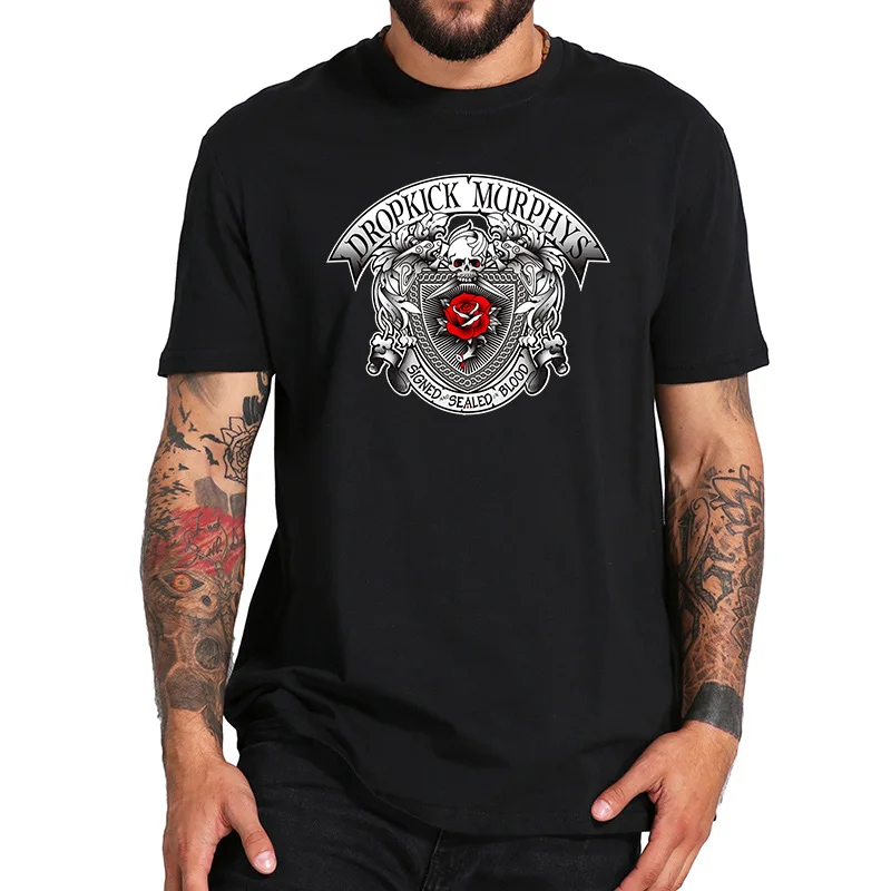 Dropkick Murphys футболка Запечатав и подписав её в крови розы Повседневное дышащая Homme