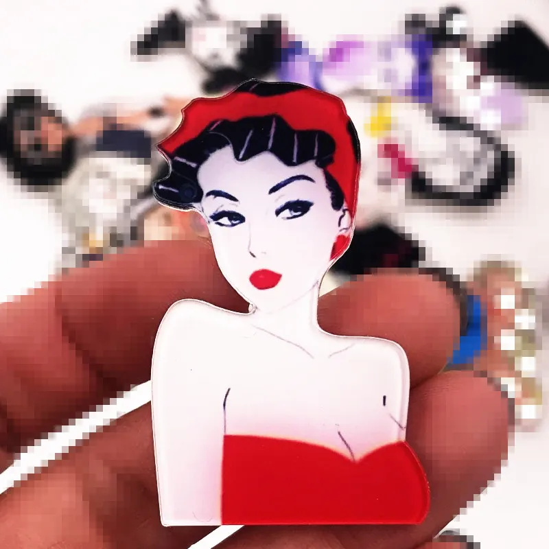 1 шт. акриловая привлекательная леди с значок мороженого хорошее качество брошь