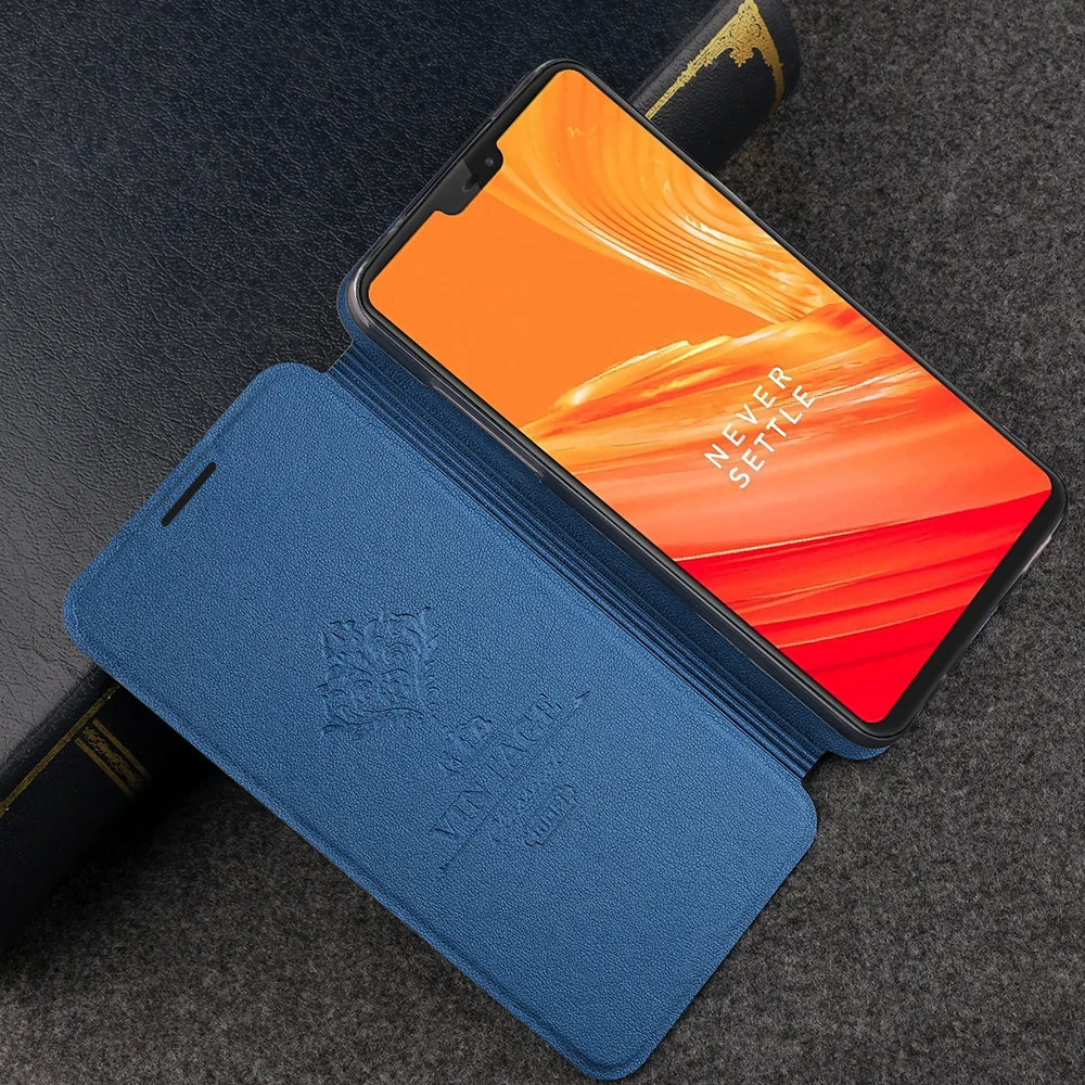 MOFi флип-чехол для One Plus 6 TPU чехол для 1+ 6 из искусственной кожи для Oneplus 6 силиконовый чехол-книжка