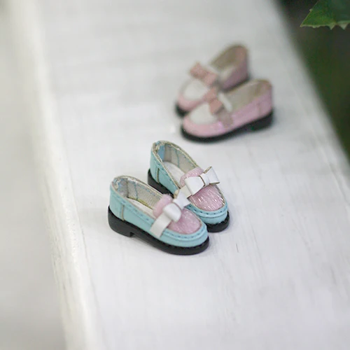 Blyth/кукольная обувь Лоферы с мехом и бантом Доступно для Blyth Dal momoko Lati Jerryberry