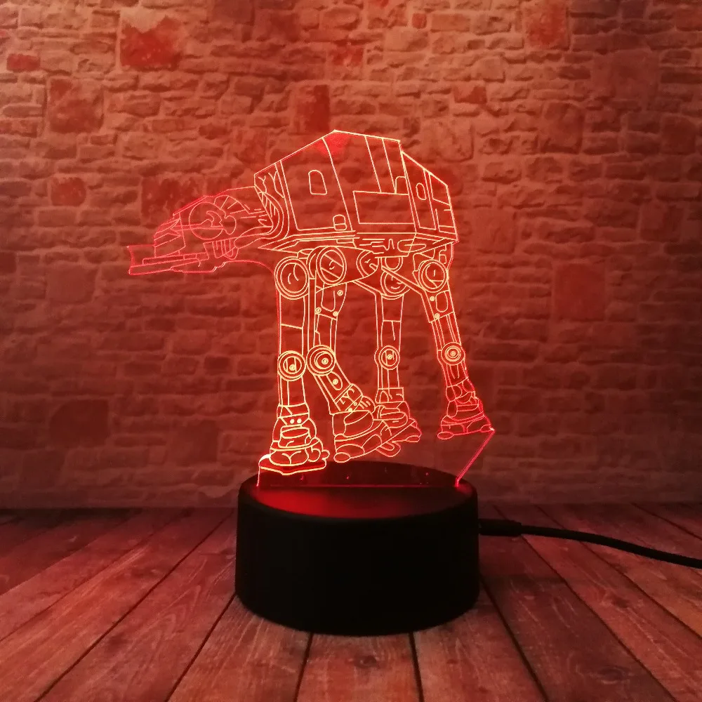 Рождественские Подарки Звездные войны трек Tie Fighter Veilleuse черный рыцарь Смарт 3D лампа для мальчиков Спальня светодиодный RGB ночные огни игрушка для декора дома