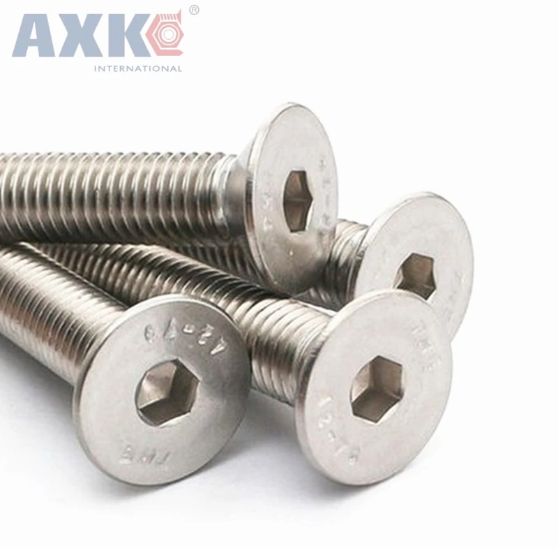 AXK 100 шт./лот M6 x 45 мм DIN7991 sus304 inox Шестигранная плоской потайной головкой винт для