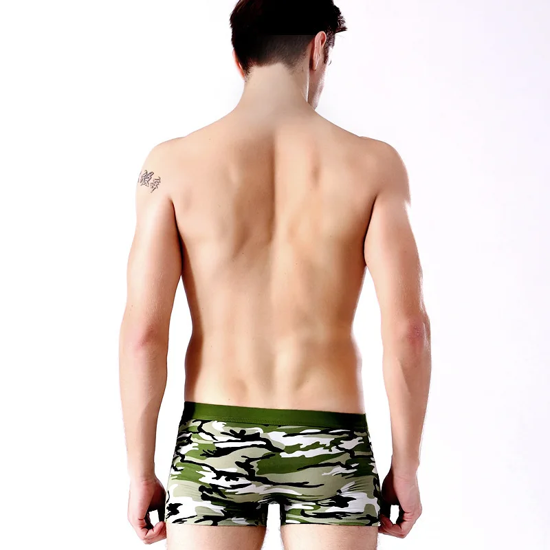 Мужское бамбуковое нижнее белье с камуфляжным принтом мужское брендовые боксеры