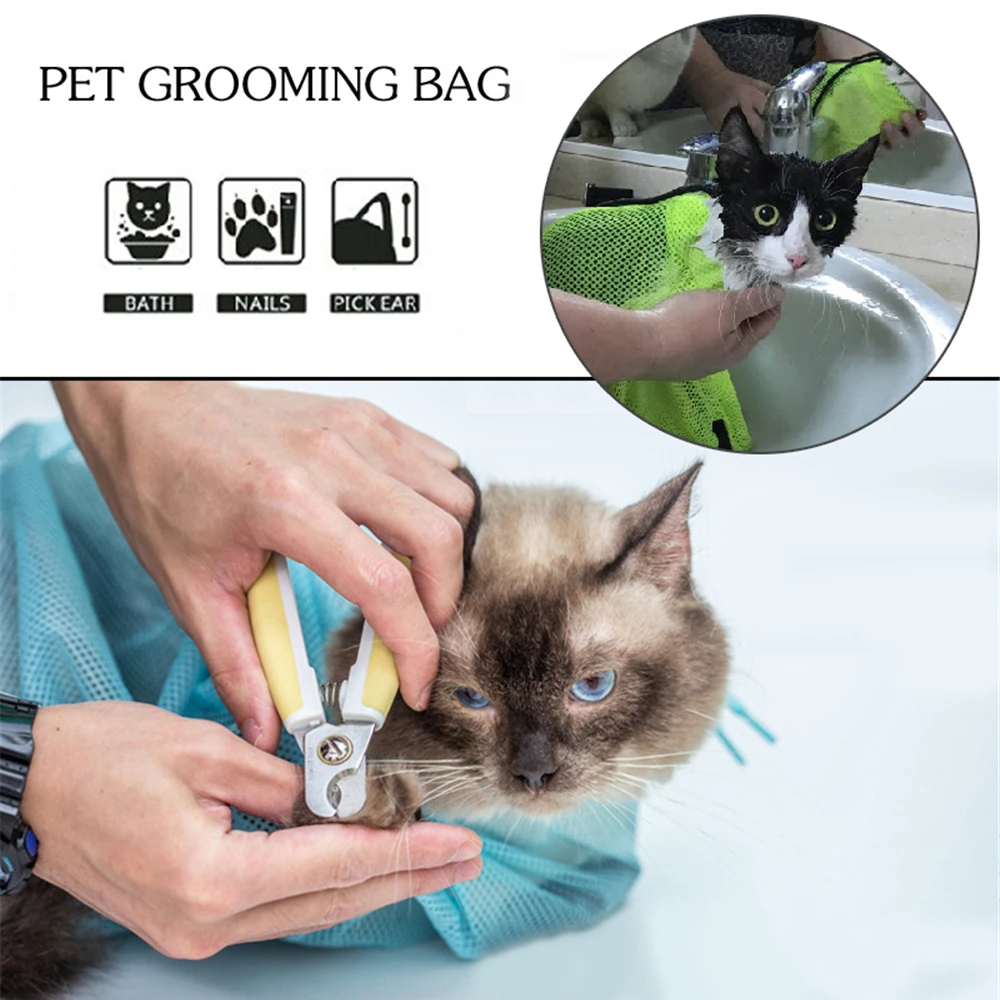 Многофункциональная сумка для груминга кошек сетчатые мешки мытья домашних