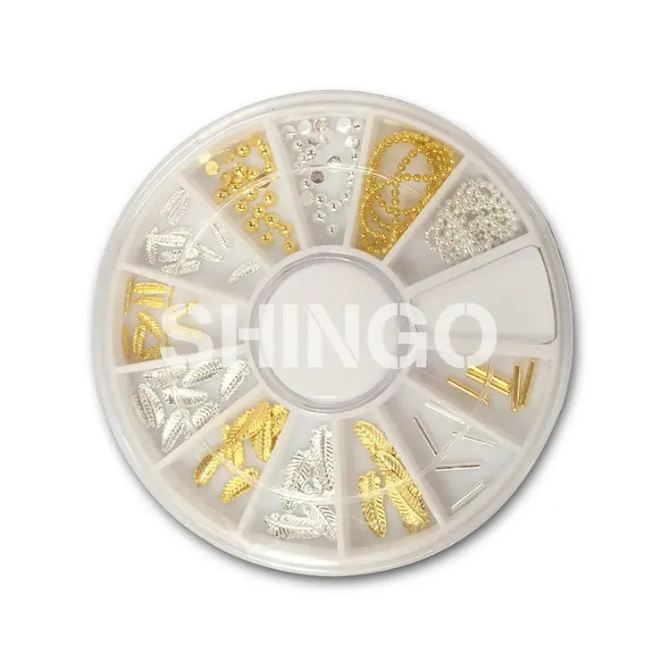 

1 колесо новые золотые и серебряные маленькие металлические подвески заклепки сплав для дизайна ногтей набор для украшения