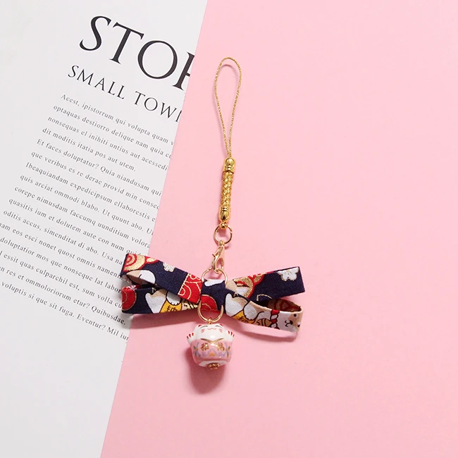 Брелки Lucky Omamori neko Fortune Sweet Sakura Kitten Bowtie с надписью Best Wish Bless Подвесные J01|Брелоки| |