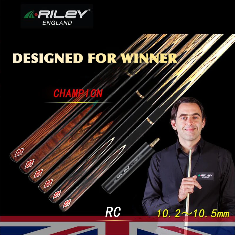 Снукер кия RILEY RC серии 3/4 Split 10,2-10,5 мм с синим бриллиантовым наконечником, профессиональный эбеновый рукоять Billar с отличным расширением.
