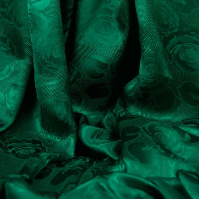 

100% Silk Jacquard Rosy Pattern 140cm width Pure Mulberry Silk New Desigual Exclusive Chinese Silk Dye Fabric for Sewing