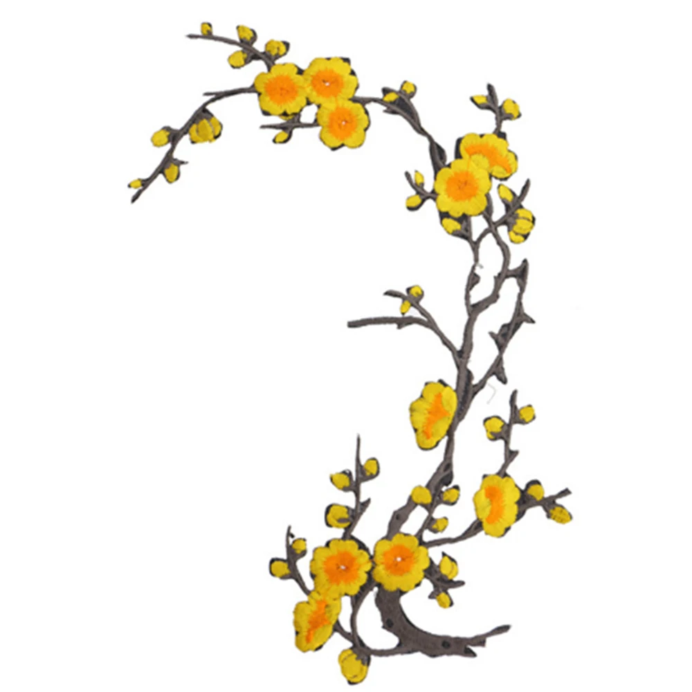 Горячая сливы с аппликацией в виде цветка одежда заплата вышивки ткань наклейка