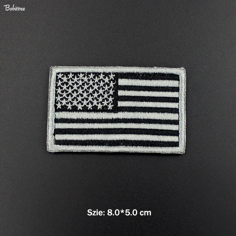1 pcs 3D крюк петля Флаг США патчи военные значки вышитые Наклейки Аппликации для шляпы заплатки на рюкзак ткань украшения - Цвет: 1 pcs