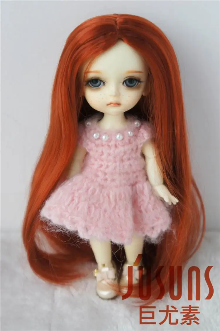 JD016 1/12 1/8 BJD кукольные Парики Мода пробор линия длинный кудрявый парик Размер 3-4 дюйма 4-5 дюймов 5-6 дюймов синтетический мохер кукольные парики - Цвет: 5-6inch Carrot SM130