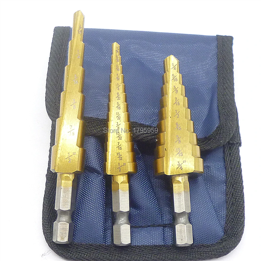 3 шт HSS Сверло Quick change1/4 &quotс шестигранным хвостовиком с титановым покрытием набор