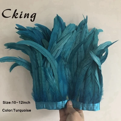 turquoise 25-30 см 34 цвета Курица с перьями из хвоста петуха отделка полосы для свадебного платья юбка праздничная одежда украшения и DIY ремесло - Цвет: turquoise