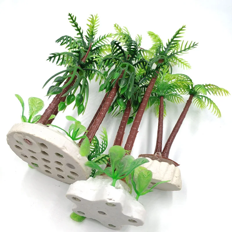 Аквариумное растение искусственное Тропическое кокосовое декоративное