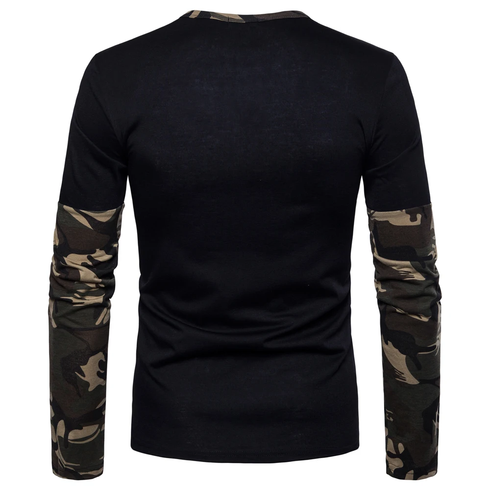 2018 г. Весенняя и летняя футболка новый Для мужчин камуфляж Цвет поддельные два с